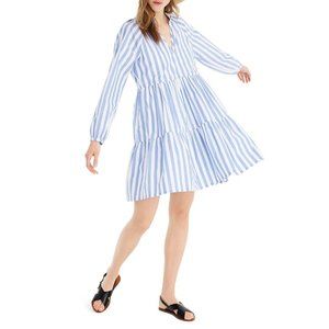 J. Crew Blue and White Striped Mini Dress